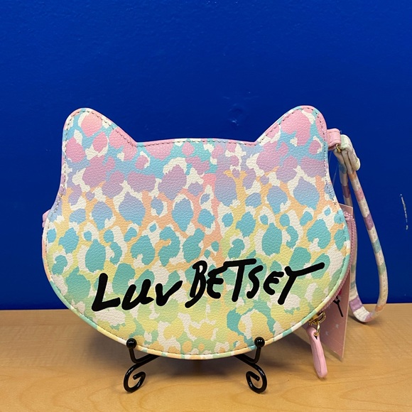 Betsey Johnson Cat Coin Purse Leopard Wristlet 💝 - Picture 2 of 5